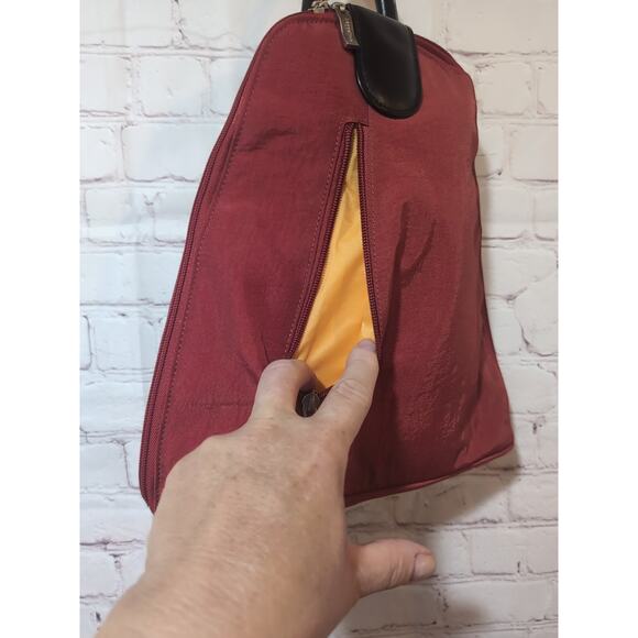 Baggallini Metro Convertible Backpack Nylon Rusty Red Sling EUC Travel - Picture 2 of 14